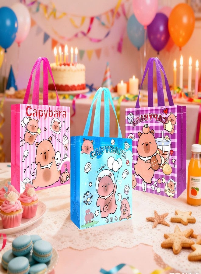 Pinsit 40 PCS Capybara Party Favors Bags, Non Woven Capybara Gift Bags, Cute Reusable Gift Bags with Handles for Boys Girls Birthday Baby Shower Party Supplies - Image 2